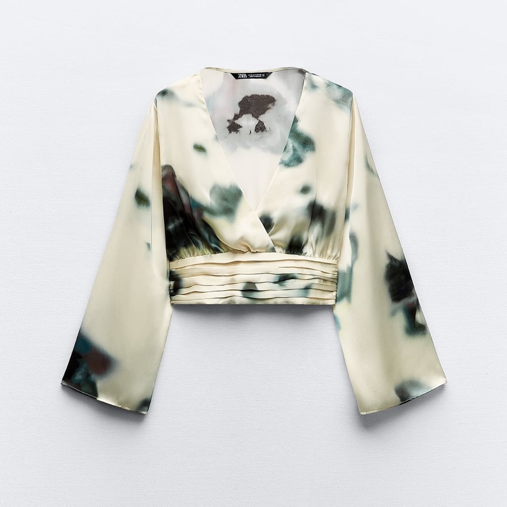 New with tags Zara Tye Dye Print Cropped Blouse
